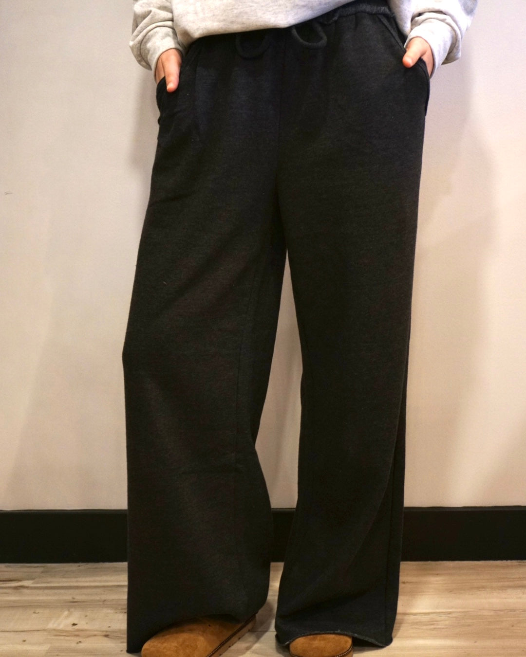 Plus Acid Wash Sweatpants - Black