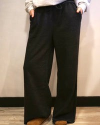 Plus Acid Wash Sweatpants - Black