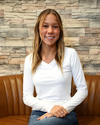Plus Microfiber Long Sleeve V-Neck - Off White