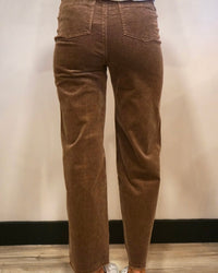 High Waisted Corduroy Pants - Brown