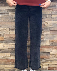 High Waisted Corduroy Pants - Black