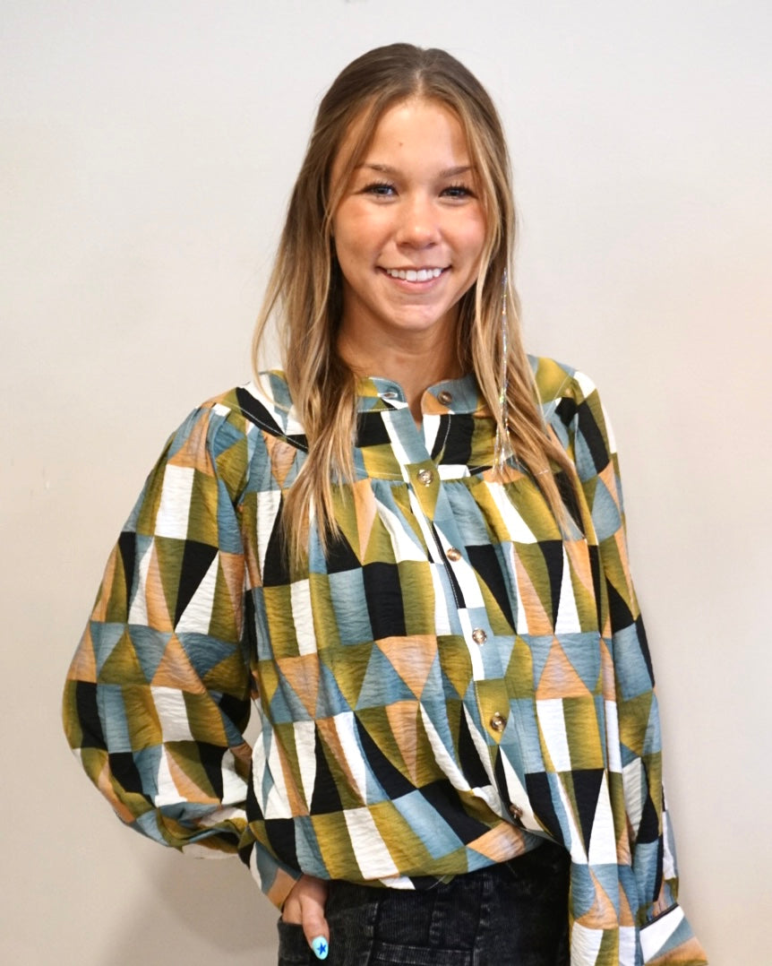 Geometric Buttoned Shirt
