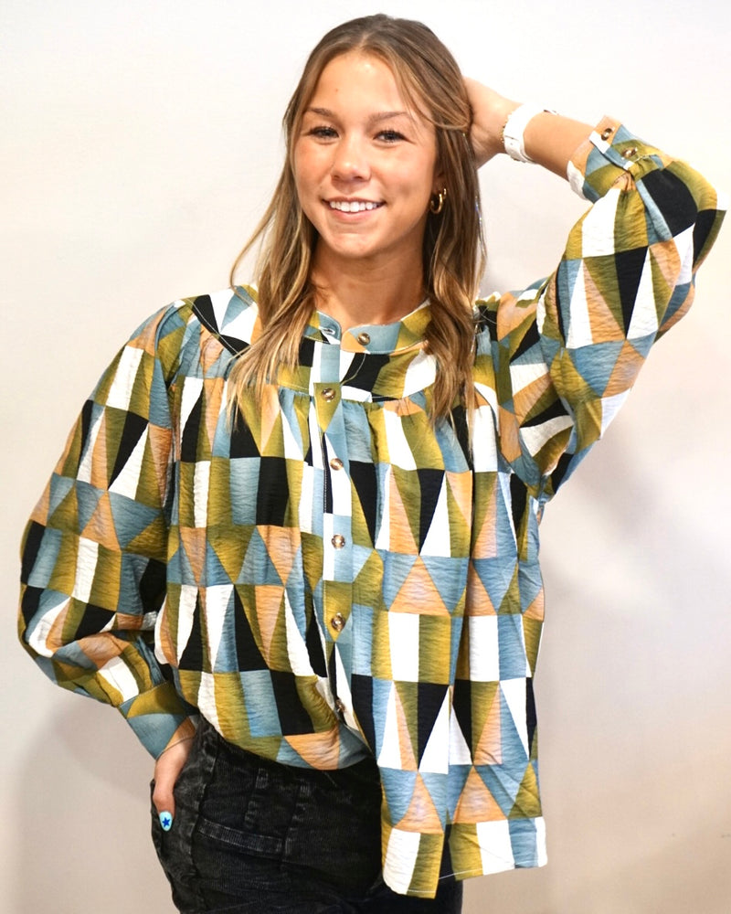 Geometric Buttoned Shirt