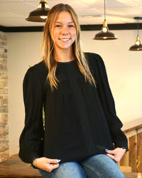 Lace Detail Blouse - Black