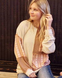 Color Block Patchwork Pullover