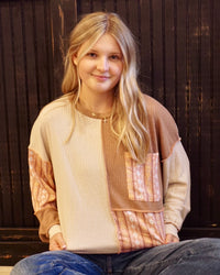 Color Block Patchwork Pullover