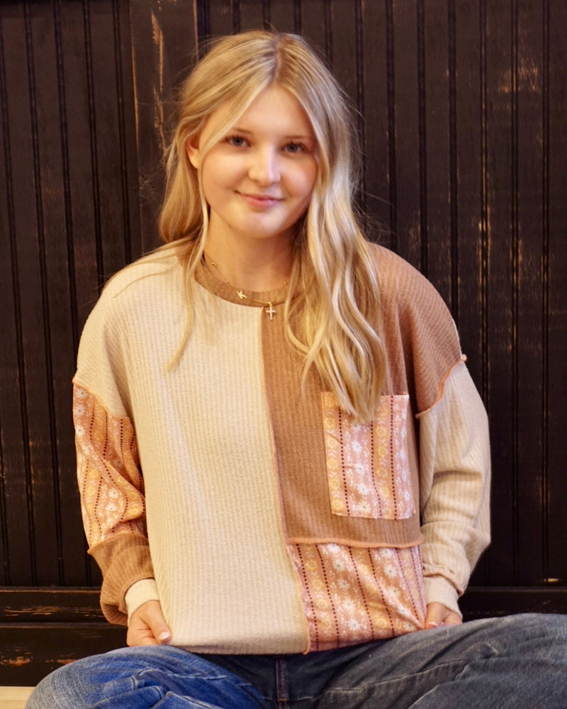 Color Block Patchwork Pullover