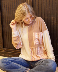 Color Block Patchwork Pullover