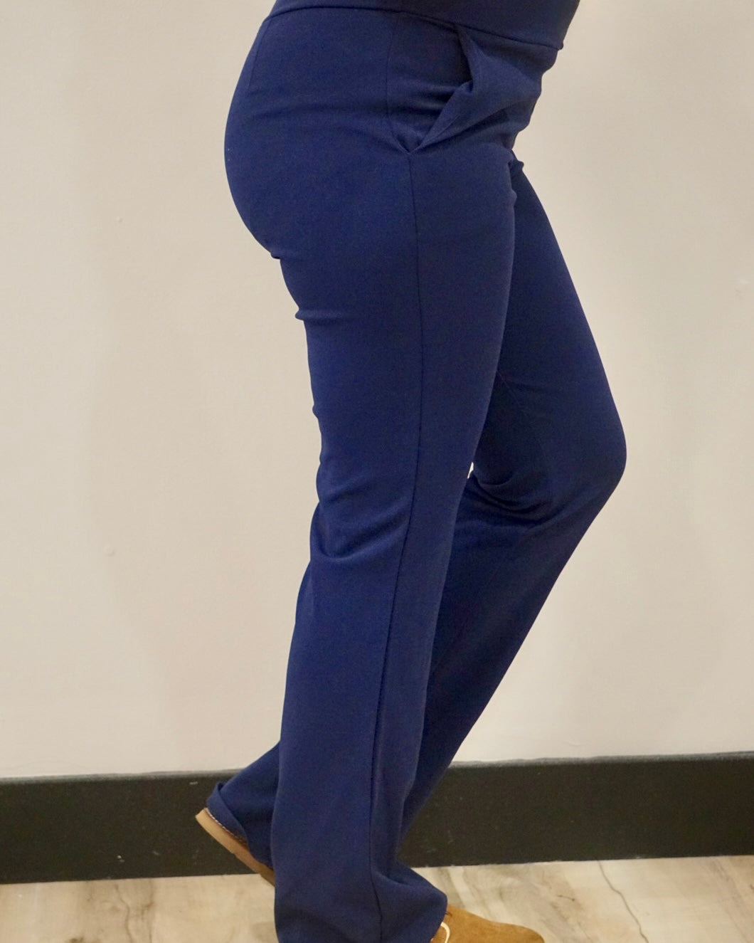 Plus Flare Pants w/ Pockets - Navy