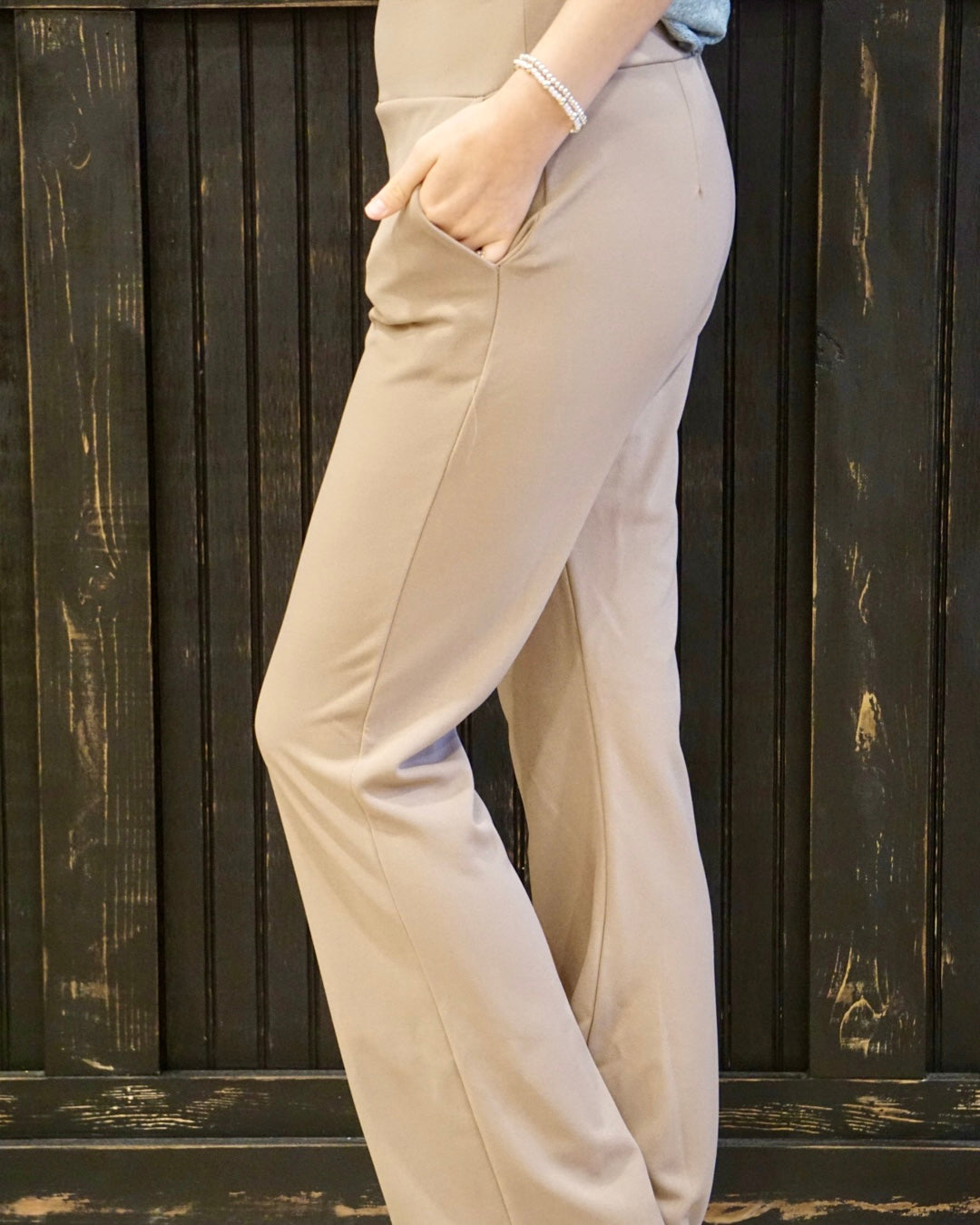 Plus Flare Pants w/ Pockets - Mocha