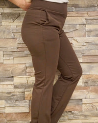 Flare Pants w/ Pockets - Brown