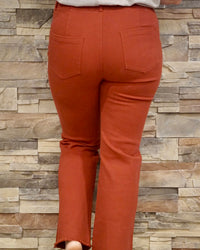 Stretchy High Waisted Flare Pants - Baked Clay
