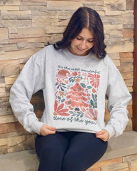 Pink Boho Floral Crewneck