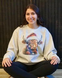 Christmas Cow Crewneck w/ Pockets
