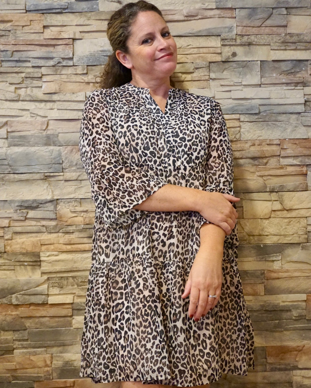 Leopard V-Neck Dress