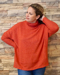 Melange Hacci Turtleneck Sweater - Dark Red