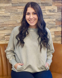 Plus Acid Washed French Terry Pullover - Sleet