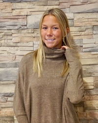 Melange Hacci Turtleneck Sweater - Mocha