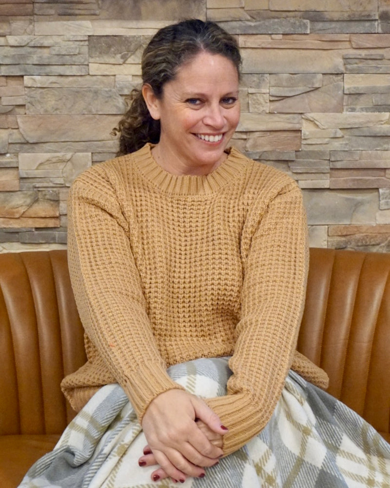 Plus Hi-Low Waffle Sweater - Dark Brush