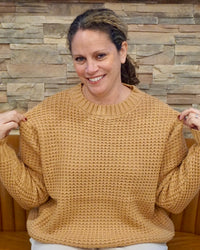 Plus Hi-Low Waffle Sweater - Dark Brush