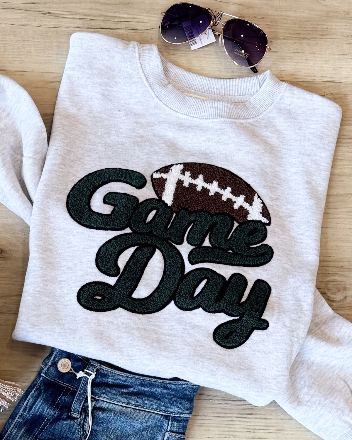 Ice Grey Fleece Relaxed Fit with Game Day Patch