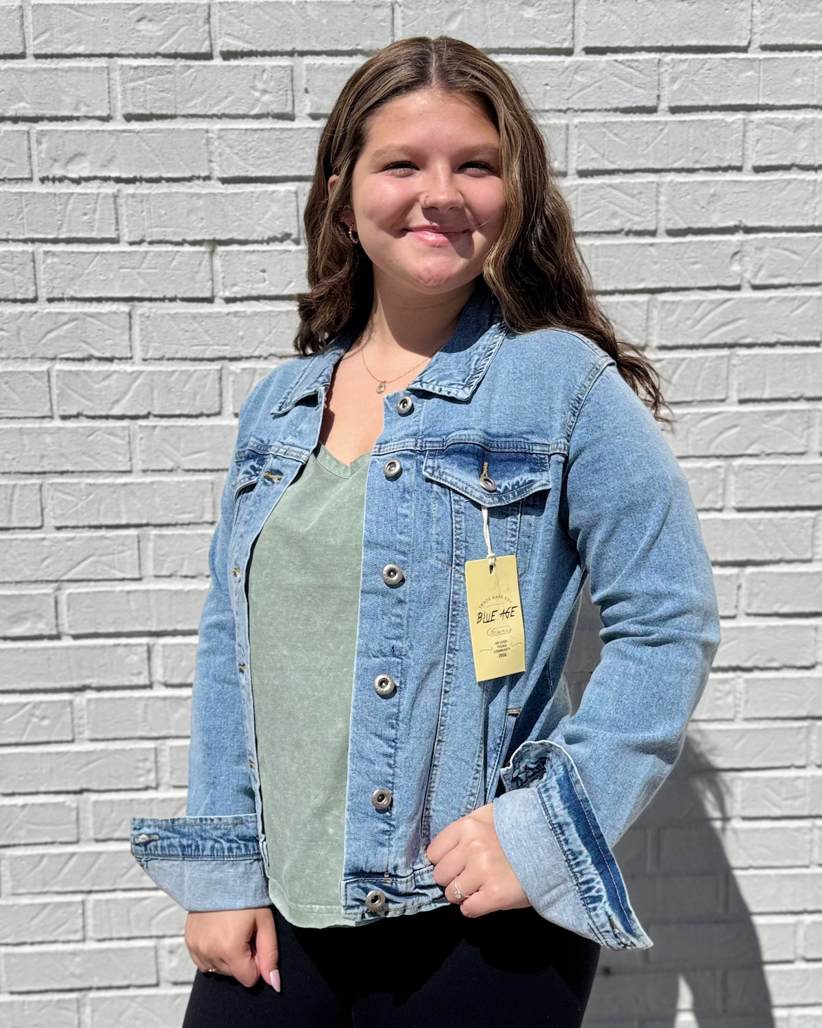 Casual Stretch Denim Jacket- Light