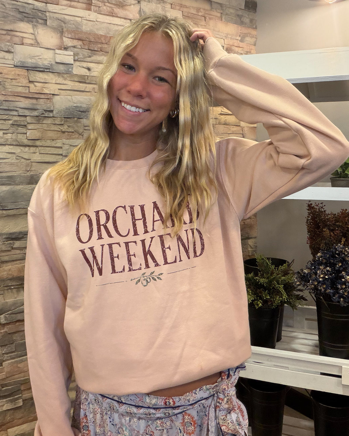 Orchard Weekend-Dusty Rose Crewneck