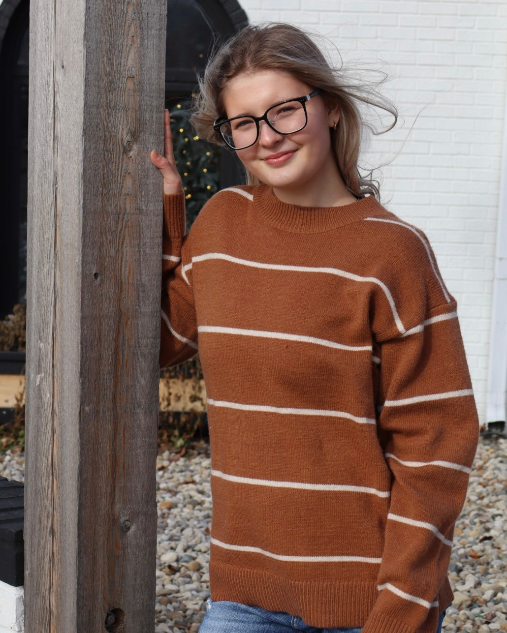 Loose Fit Stripe Sweater