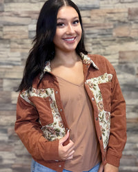 Retro Floral Patchwork Jacket - Clay