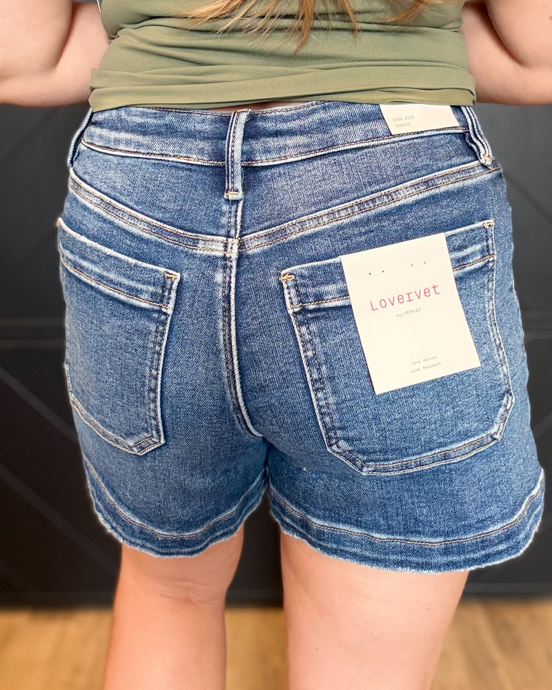 Ocean High Rise Patch Pocket Denim Shorts
