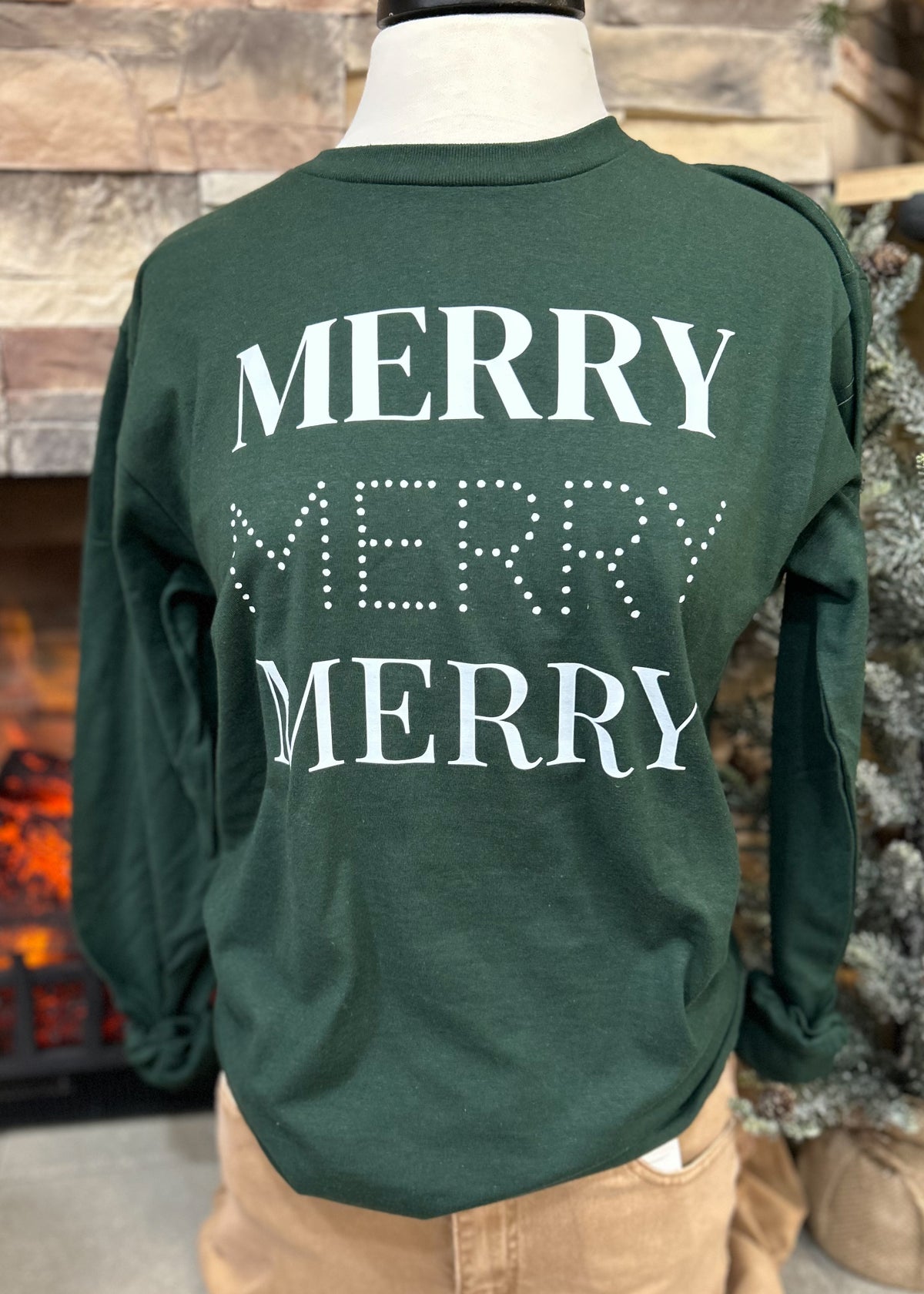 Green Merry Long Sleeve Tee