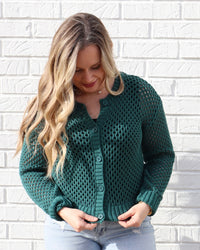 Crochet Cardigan - Hunter Green
