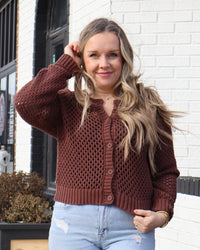 Crochet Cardigan - Brown