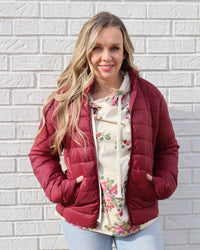 Padded Thermal Jacket - Burgundy