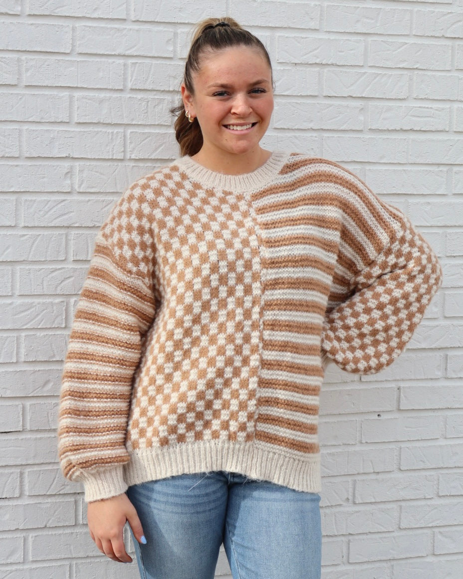Checker Stripe Pullover
