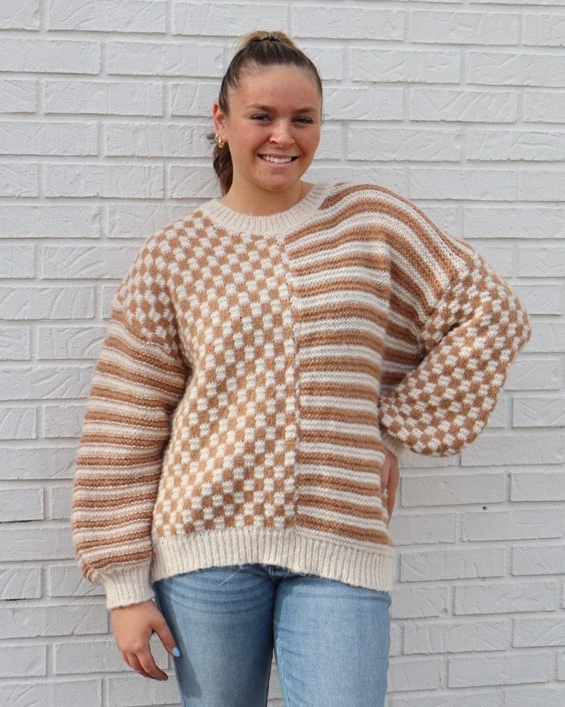 Checker Stripe Pullover