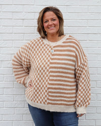 Plus Checker Stripe Pullover