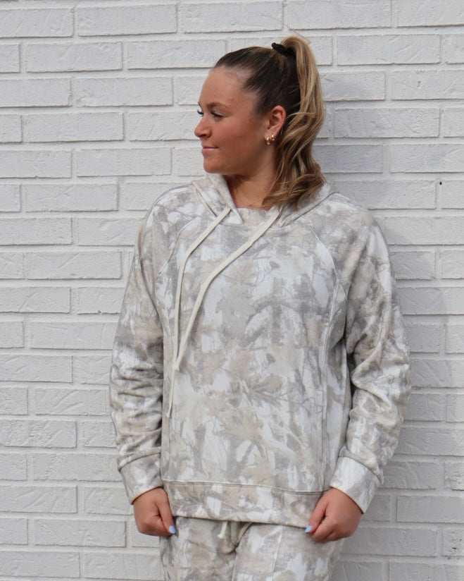 Printed French Terry Hoodie - Camo