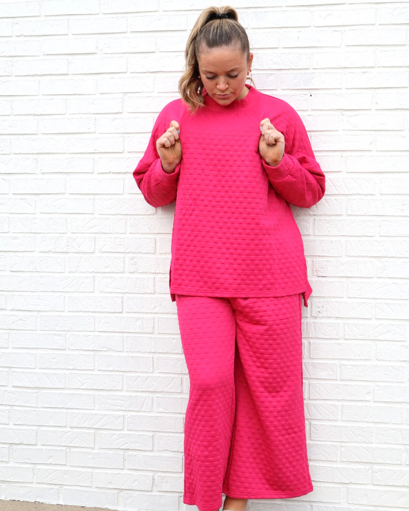 Solid Quilted Set - Magenta