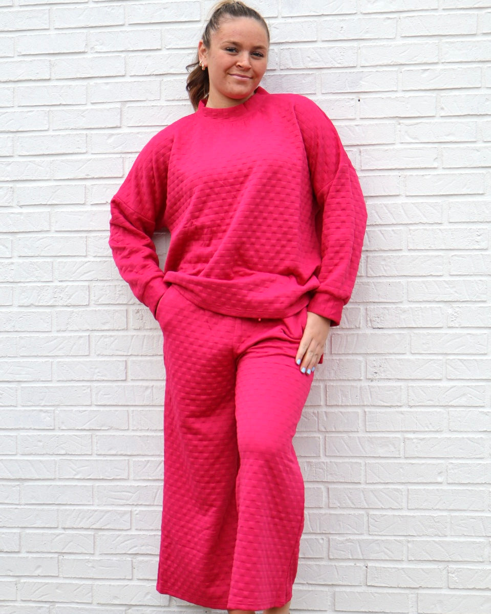 Solid Quilted Set - Magenta