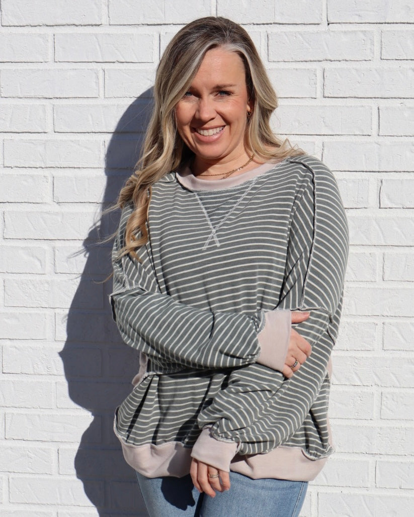 Crewneck Knit Pullover - Olive