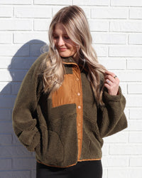 Colorblock Snap Button Down Jacket (Multiple Colors)