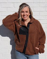 Colorblock Snap Button Down Jacket (Multiple Colors)