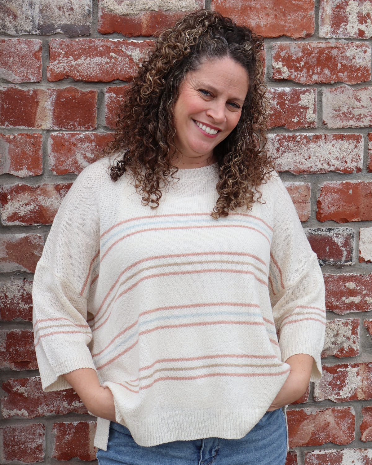 Oversized Drop Shoulder Sweater - Ivory