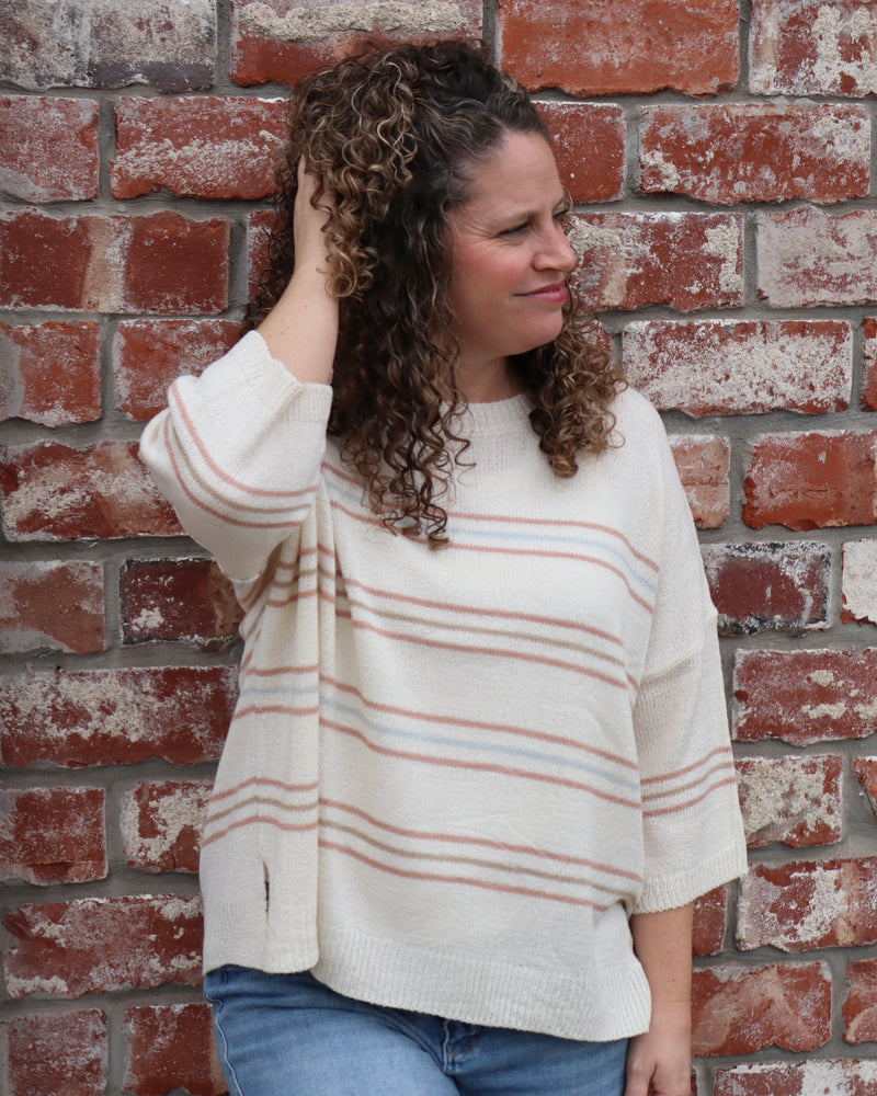 Oversized Drop Shoulder Sweater - Ivory