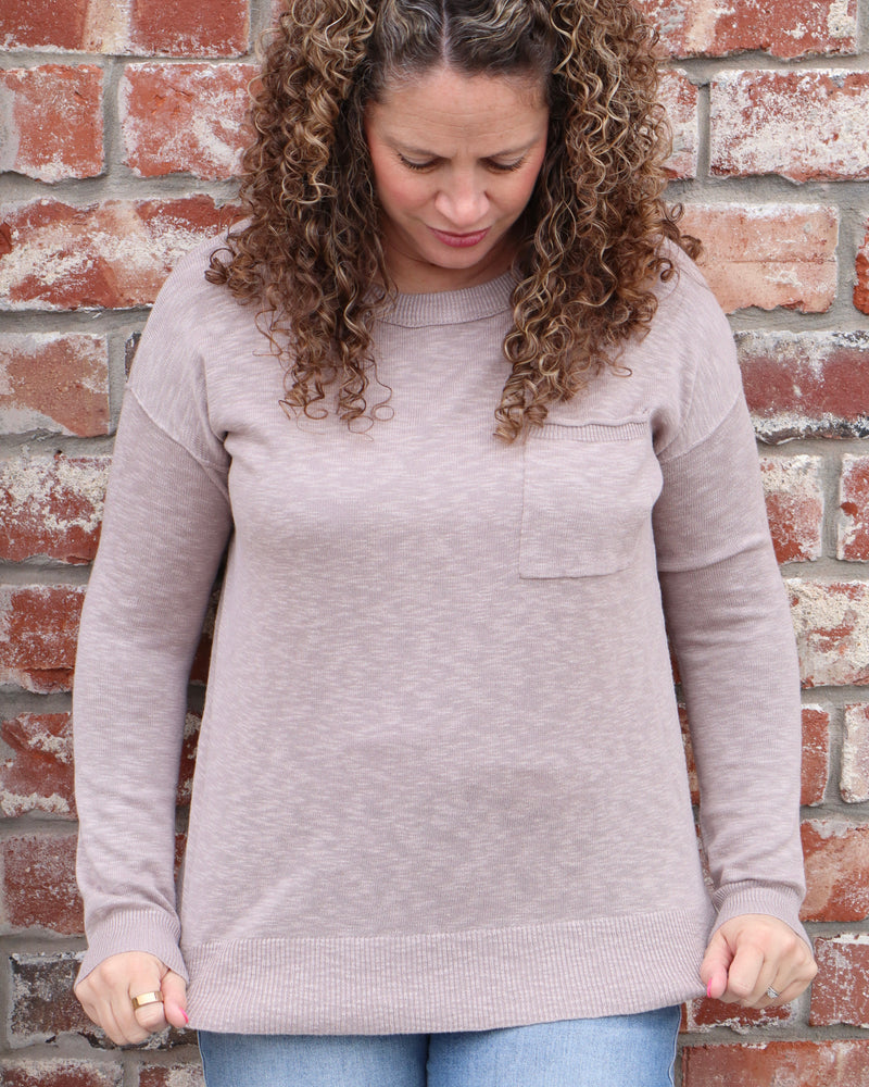 Slub Yarn Sweater - Greige