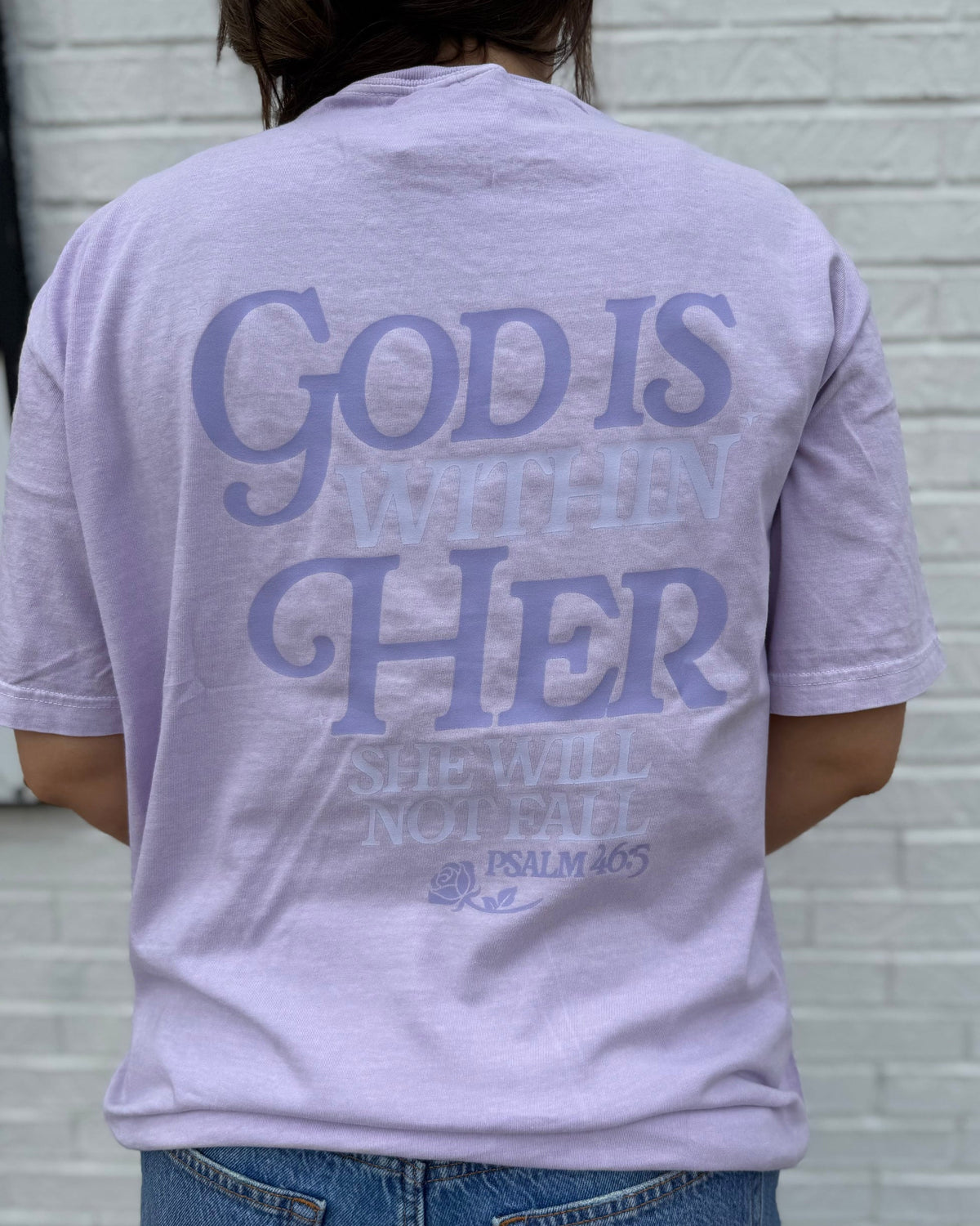 Inspirational Script Graphics - God is Within Her