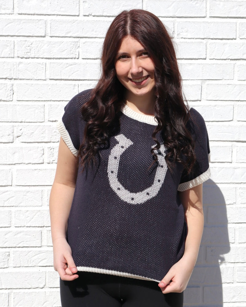 Horseshoe Short Sleeve Sweater