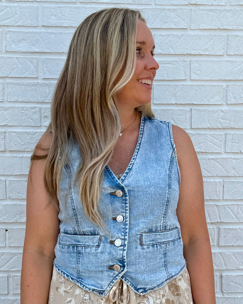 Light Wash Vintage Denim Vest