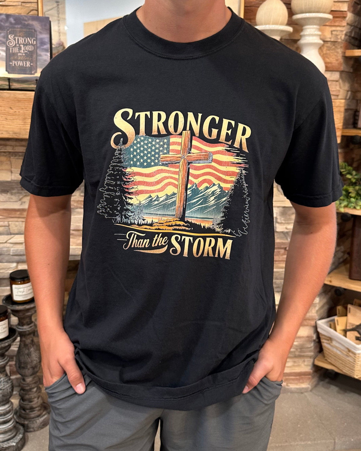 Men's Inspirational Graphics - Stronger Then the Storm